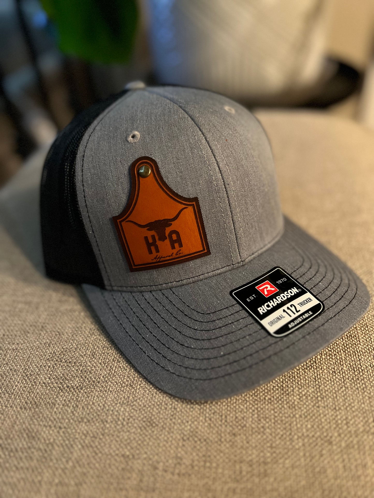 Cattle Tag Branded Hat - grey/black