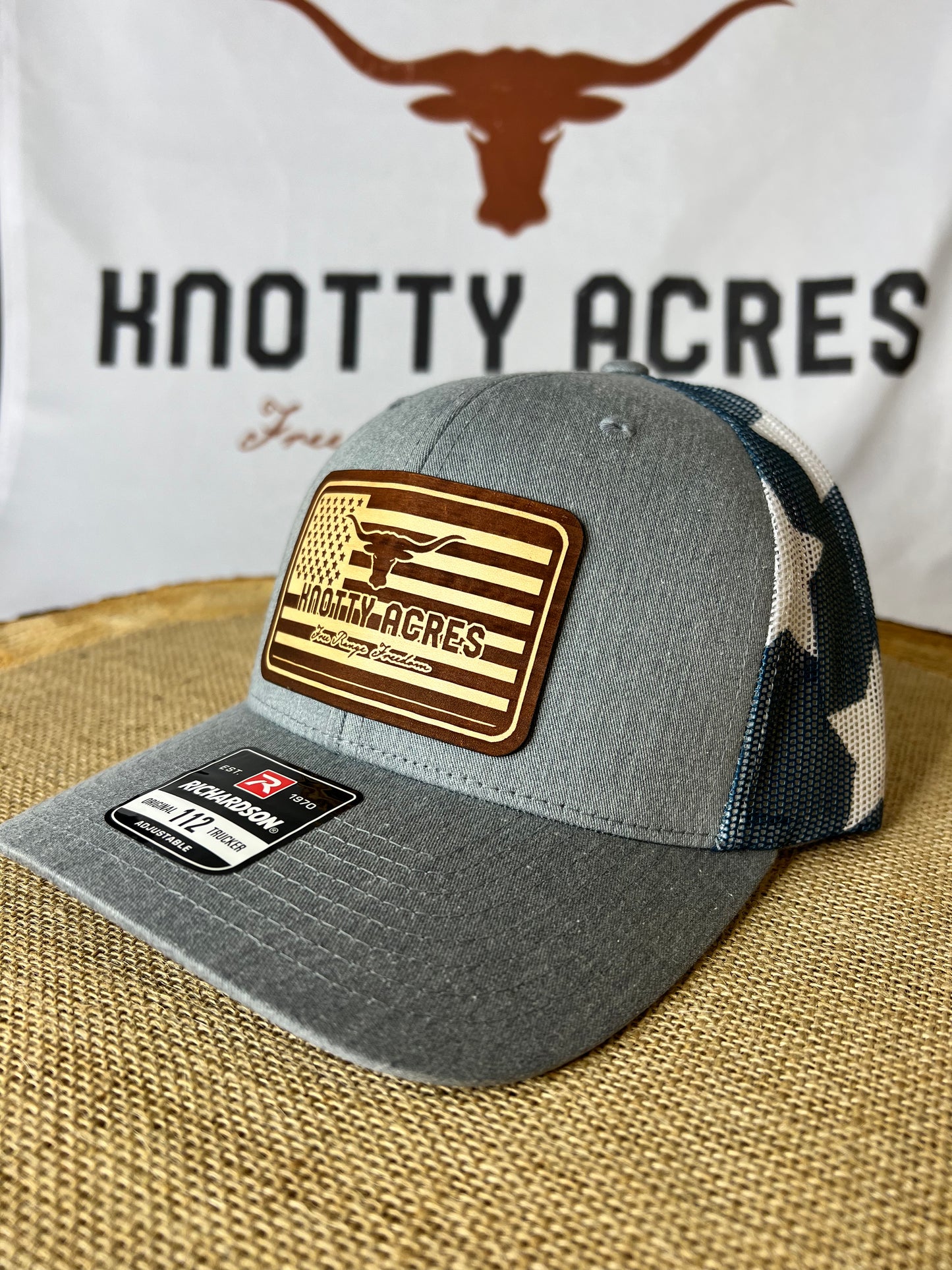 Flag Leather Patch Branded Hat