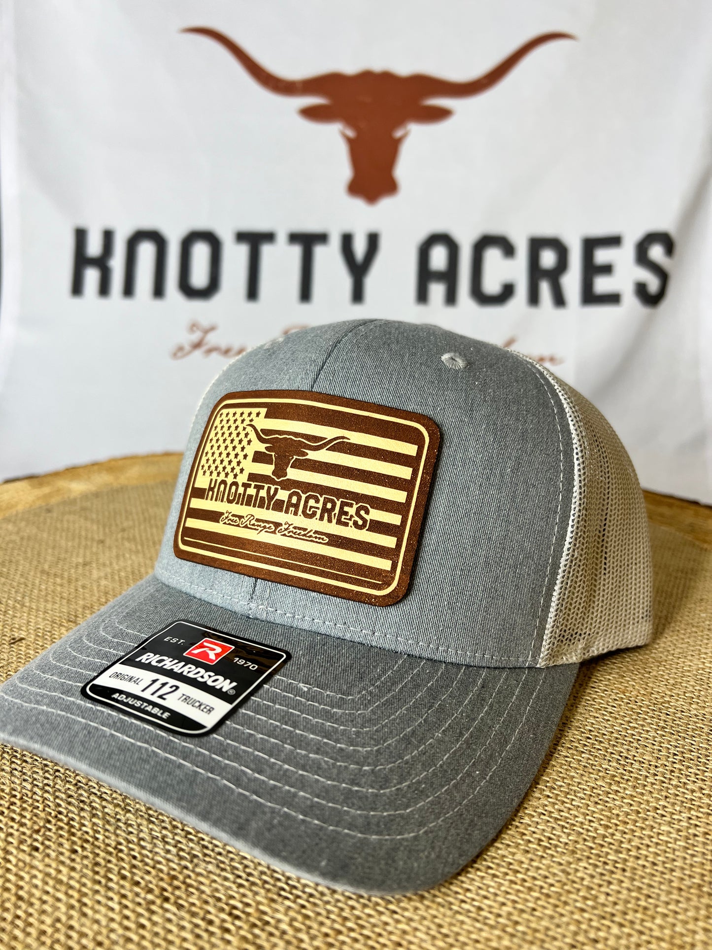 Flag Leather Patch Branded Hat