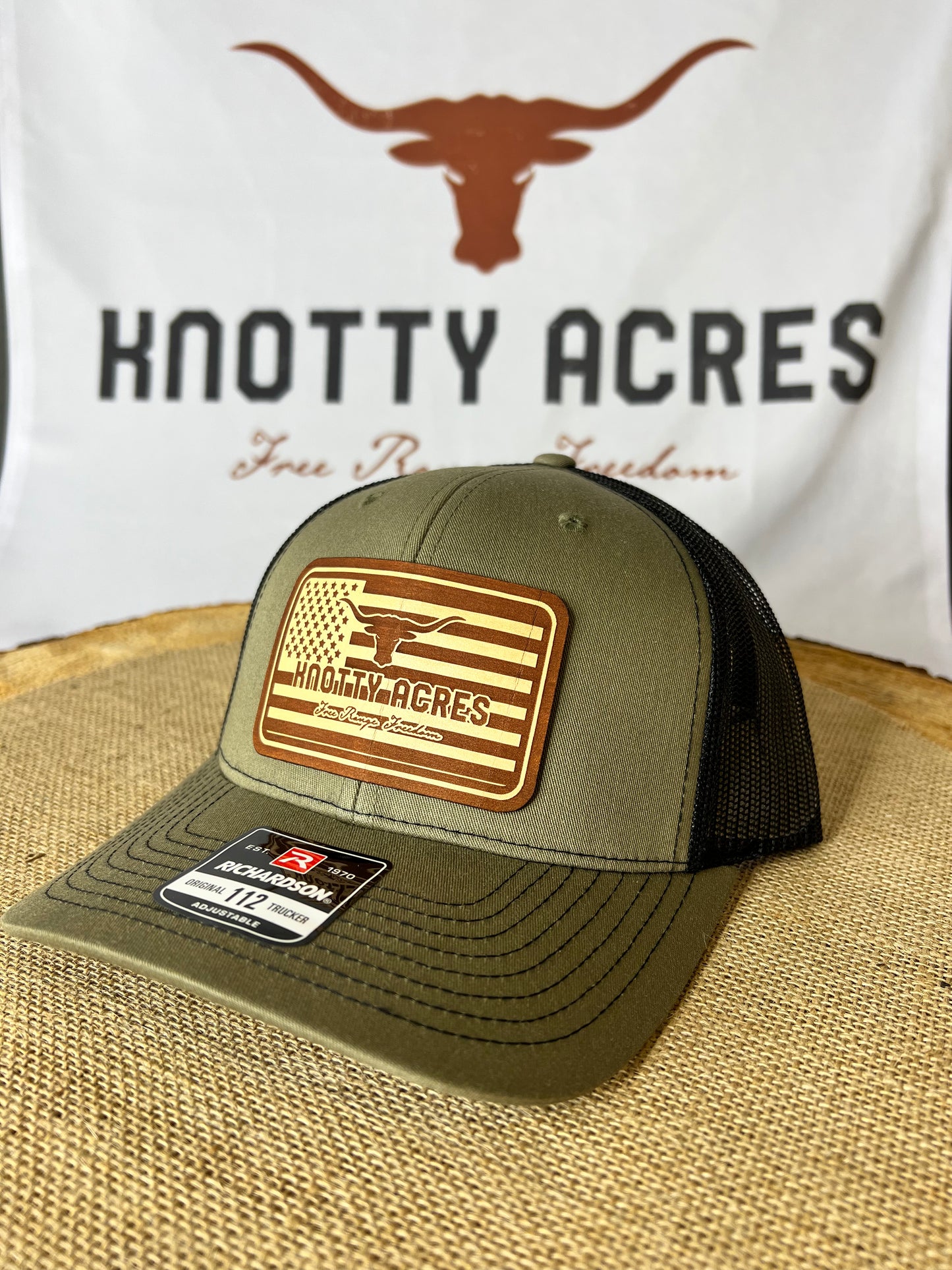 Flag Leather Patch Branded Hat